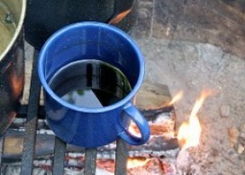 Photo of coffee on campfire