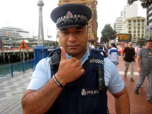 A friendly New Zealand police officer